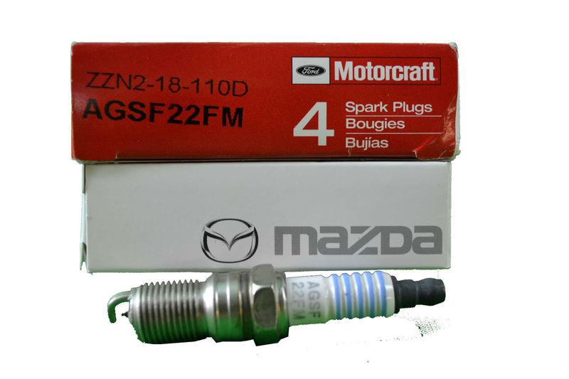 Ford motorcraft mazda platinum spark plug agsf22fm blue striped set/4