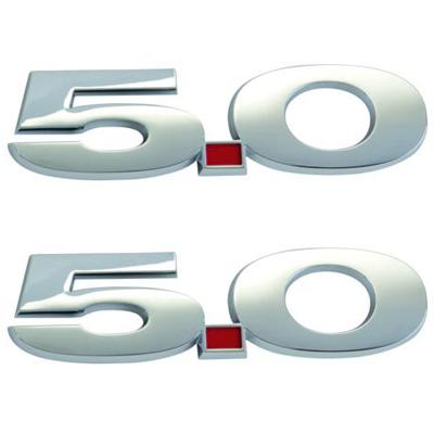 Ford racing m-1447-m50 mustang 5.0 fender emblems chrome pair