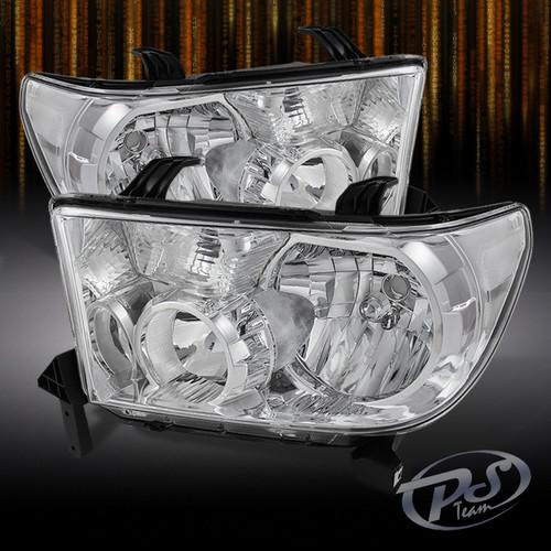 07-12 tundra pickup 08-11 sequoia crystal chrome headlights lamps left+right