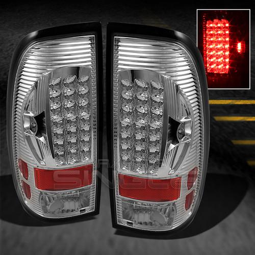 97-03 ford f150 f250 pickup truck clear led tail lights lamps pair left+right