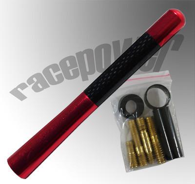 Bmw 5" inch euro red carbon fiber screw type aluminum universal #e2 antenna