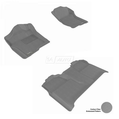 Custom fit floor liner gray front rear set for 07-13 chevy gmc truck crew cab