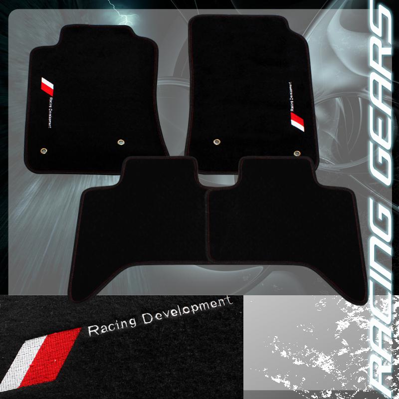 2005-2011 toyata tacoma red stitching black nylon 4 piece carpet floor mats