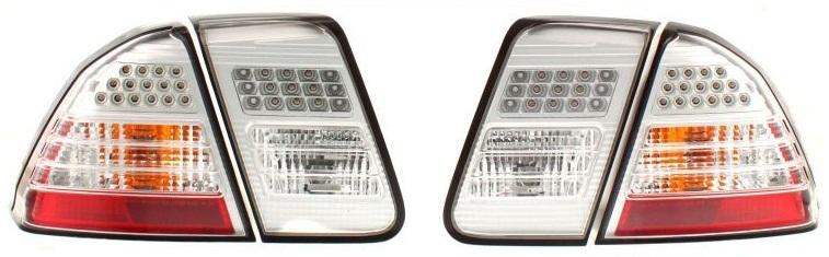 Led clear tail light brake lamp rear pair set both driver & passenger sides