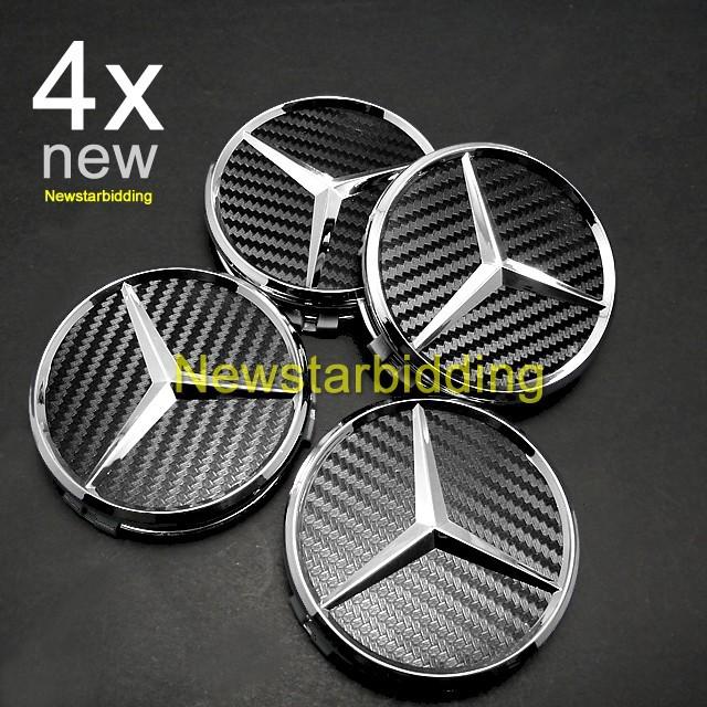 4x 3inch mercedes benz black carbon center wheel hub caps e s cl ml sl clk slk