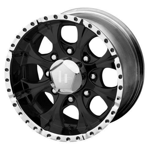 16" helo he791 8x6.5 silverado avalanche sierra ram black wheels rims free lugs!