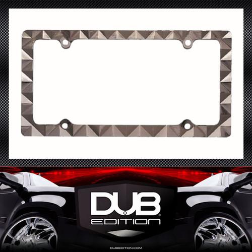 Black-n-nickle diamond license plate frame fiat fx37 m37 es350 gs350 g25