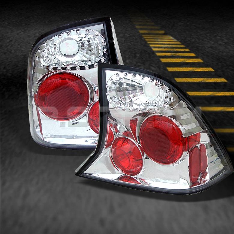 00-04 ford focus 4dr sedan chrome clear tail brake lights lamps pair left+right