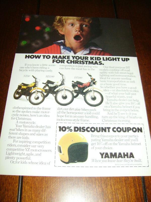 1979 yamaha yz50 - mx100 - dt100    ***original  ad***