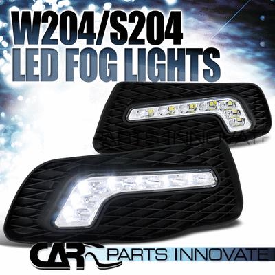 2008-2011 benz w204 s204 clear smd led drl fog bumper daytime running lights