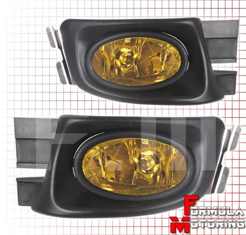 Honda accord cm 03-05 yellow lens front bumper fog lights lamps+wring kit+switch