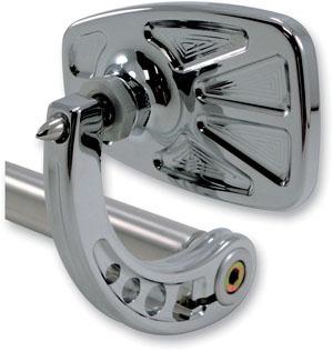 Joker machine cafe style bar end mirror curved stem left or right chrome h-d tri