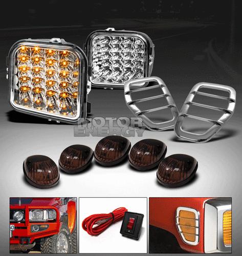 2006-2010 hummer h3 led corner+smoke cab roof running+side marker cover lights