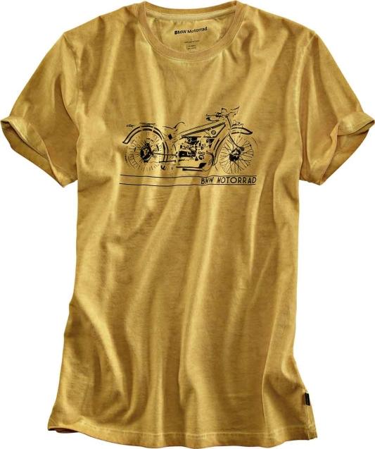 Bmw genuine motorcycle motorrad heritage men's t-shirt color: yellow size: xxl