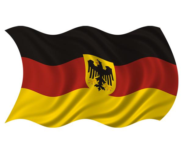 Germany waving flag decal 5"x3" eagle german deutschland vinyl sticker (rh) zu1