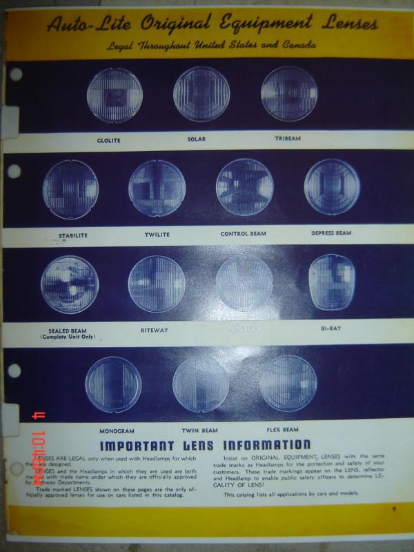 1930-1940 headlight lenses taillight lenses identification turn signals autolite