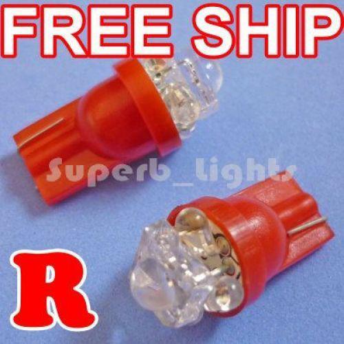 10x 194 168 t10 501 w5w 5-led red  wedge car bulb light