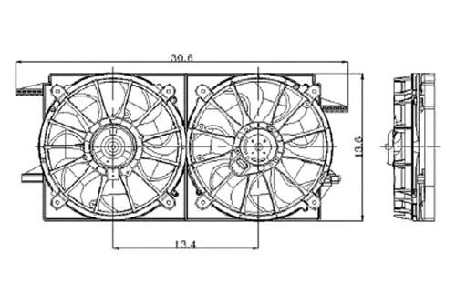 Replace gm3115105 - 2004 chevy malibu dual fan assembly car oe style part