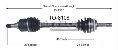 Surtrack perf axles to-8108 cv half-shaft assembly-new cv axle shaft