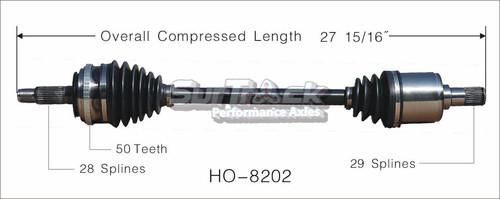 Surtrack perf axles ho-8202 cv half-shaft assembly-new cv axle shaft