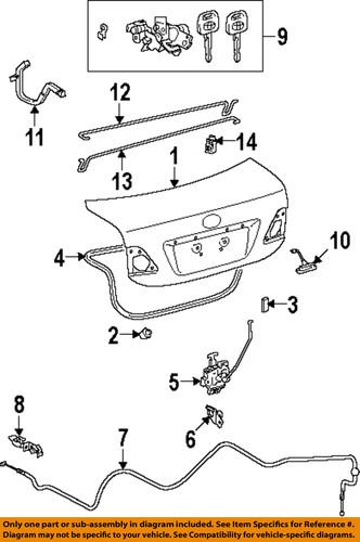 Toyota oem 6461002130 trunk lid-lock assembly