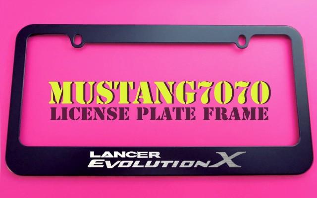 1 brand new mitsubishi lancer evolution x black metal license plate frame