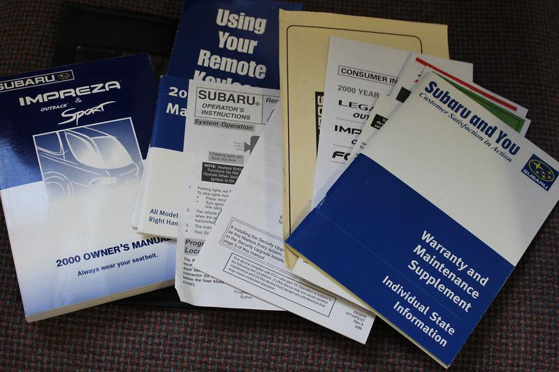 2000 subaru impreza outback & sport owners manual set with case