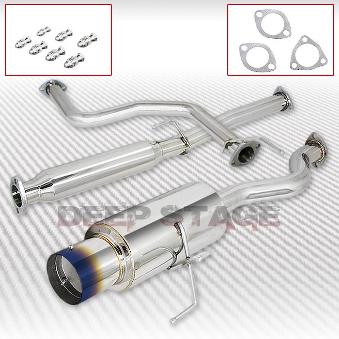 Racing cat back exhaust 4.5" burnt tip muffler 94-01 integra gs-r 2/3-dr dc1 dc2