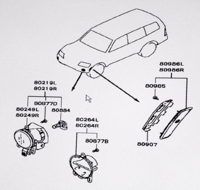 Genuine mitsubishi fog light assembly montero pajero 2003 - 2006 