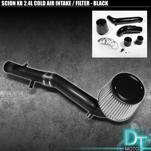 Stainless washable cone filter + cold air intake 08-12 scion xb black aluminum