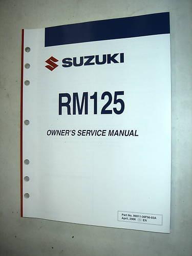 Suzuki rm125 owner's service manual rm 125 motocross mx 2006