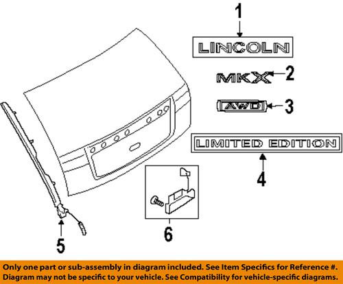 Lincoln oem 7a1z7842528a front door-emblem badge nameplate