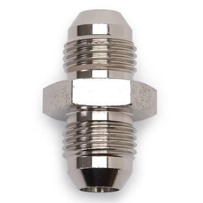 Russell fitting coupler straight male -4 an to male -4 an aluminum nickel plated