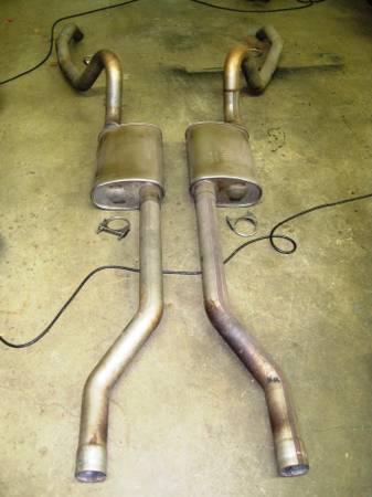 68-73 chevelle,gto,cutlass,skylark header back 3" exhaust ss mufflers w/reducers