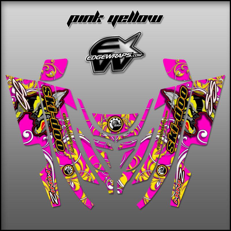 Ski doo mini z, 98-02 custom graphics kit -  pink yellow