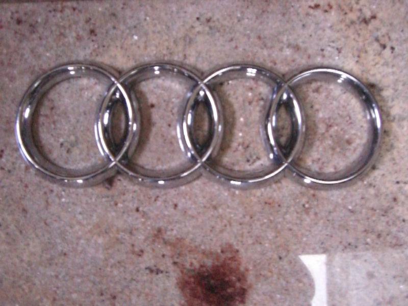 Audi rings chrome emblem 10.5" x 3.5"" genuine logo symbol badge oem