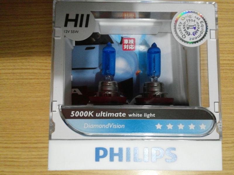 New ver. philips h11 5000k diamond vision ultimate white light 12362 dvs2