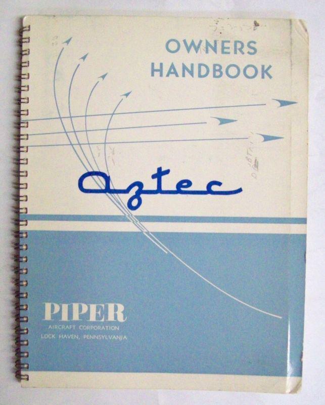 Original piper pa-23-250 aztec 1961 owner's handbook