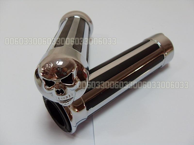 Motorcycle motorbike skull chrome handlebar 1 inch hand grips for harleys 7days