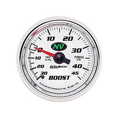 Autometer nv mechanical boost/vacuum gauge 2 1/16" dia white face 7308