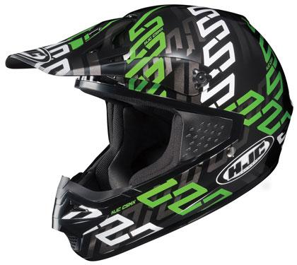 Hjc clx6 cl-x6 link adult mx helmet black green silver