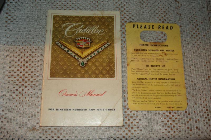 1953 cadillac owners manual plus extras original glovebox book rare set