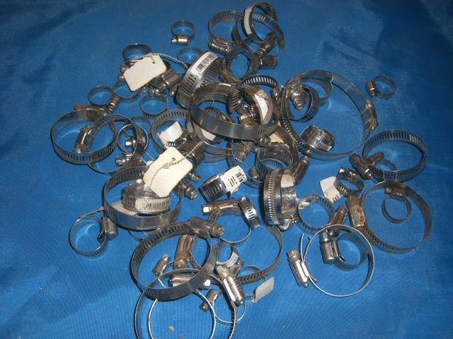 Stainless hose clamps lot (56) various sizes