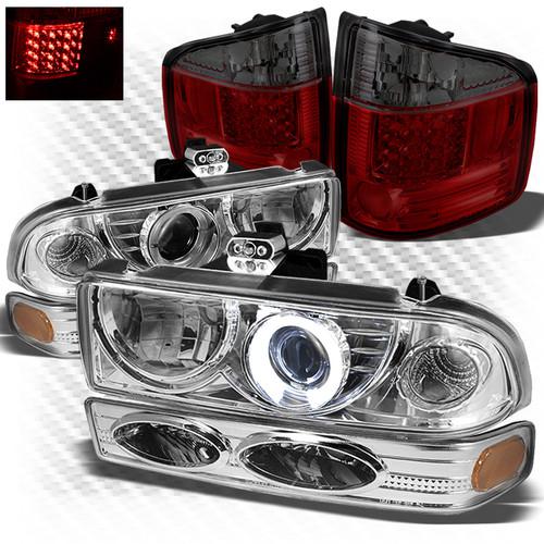 99-04 s10 halo projector headlights set + r/s philips-led perform tail lights