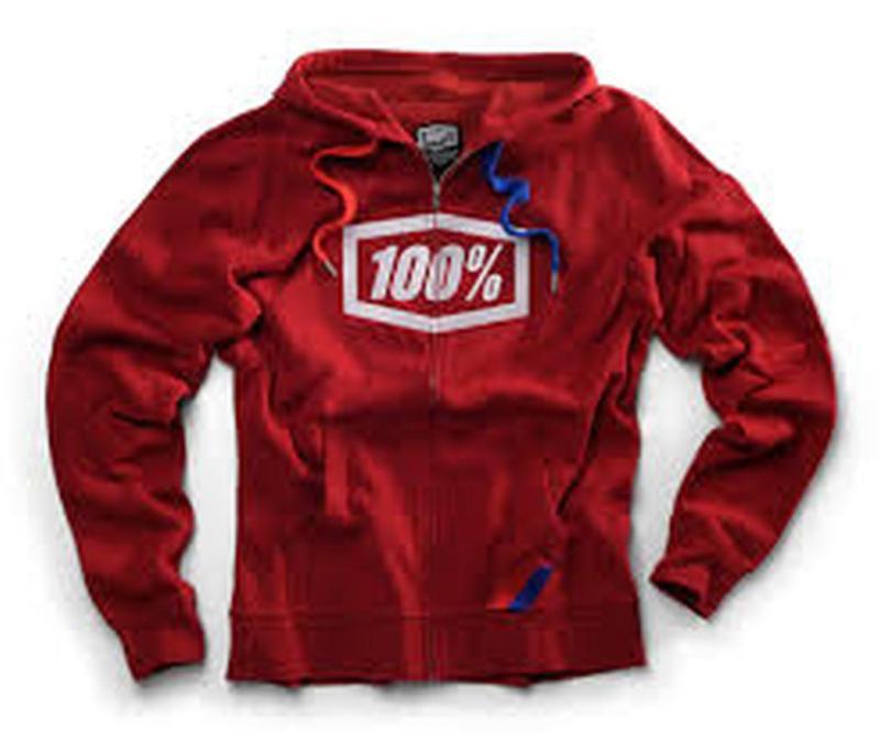 New 100% syndicate hooded zip-up adult hoody/sweatshirt, red heather , large/lg