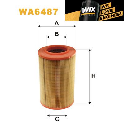 1x wix air filter wa6487 - eqv to fram ca5611