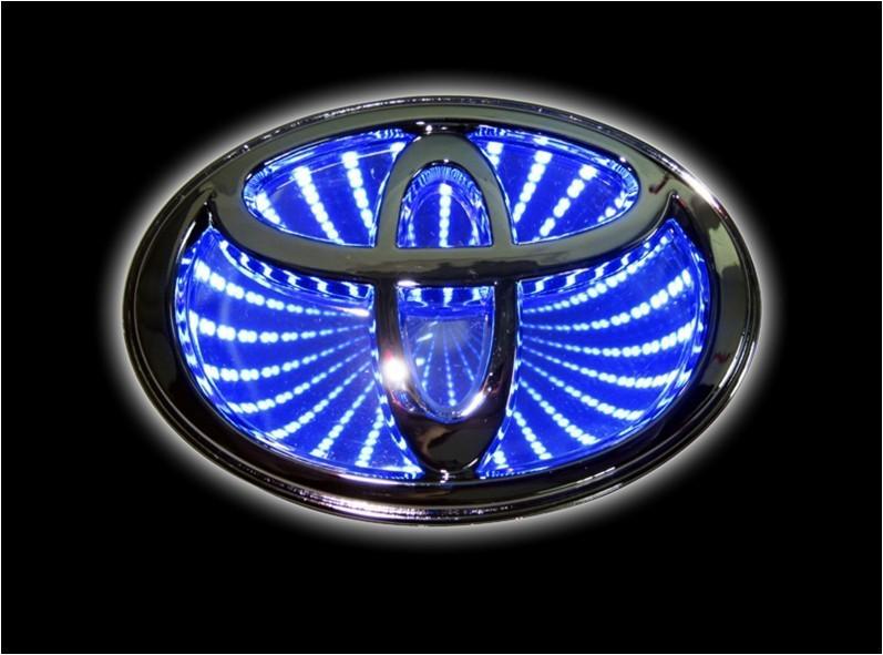 Toyota corolla waterproof dustproof 3d backlight led light 11.0 x 7.5 cm blue