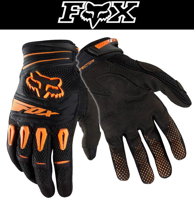 Fox racing pawtector orange black dirt bike gloves motocross mx atv 2014