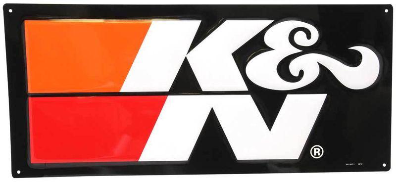 1x k&n sign k&n embossed metal; 9"h x 20"w 89-11837-1 - replaces 89-11837