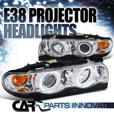 Bmw 95-98 99-01 e38 740i 740il 750il chrome drl halo projector headlights